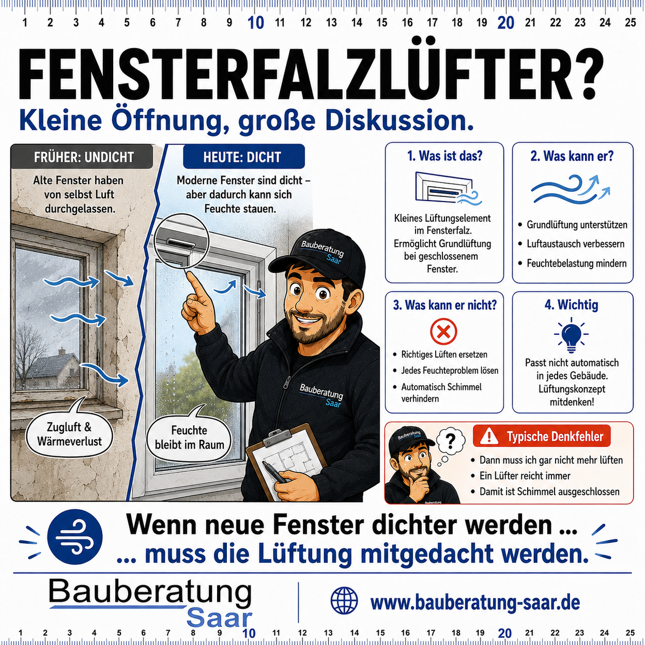 Bauwissen: Fensterfalzlüfter